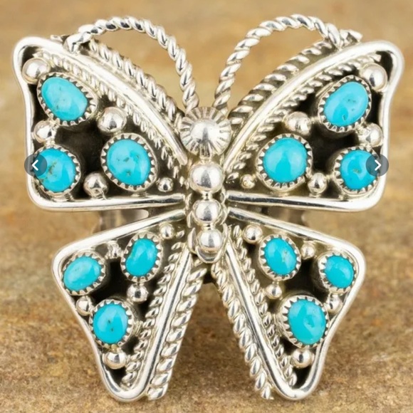 TURQUOISE BUTTERFLY🦋 RING - Picture 4 of 7